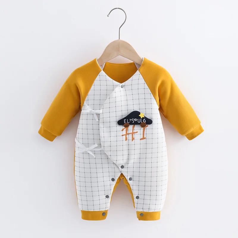 Thickened cotton-padded winter climbing suits for infants and toddlers
