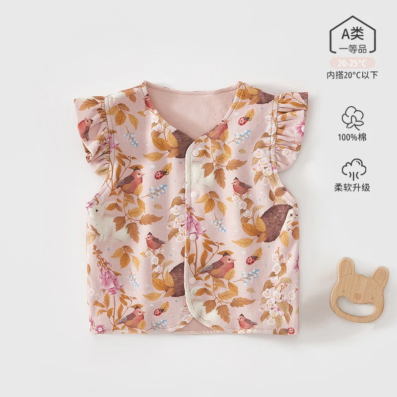 Pure cotton vests for infants and toddlers in spring and autumn