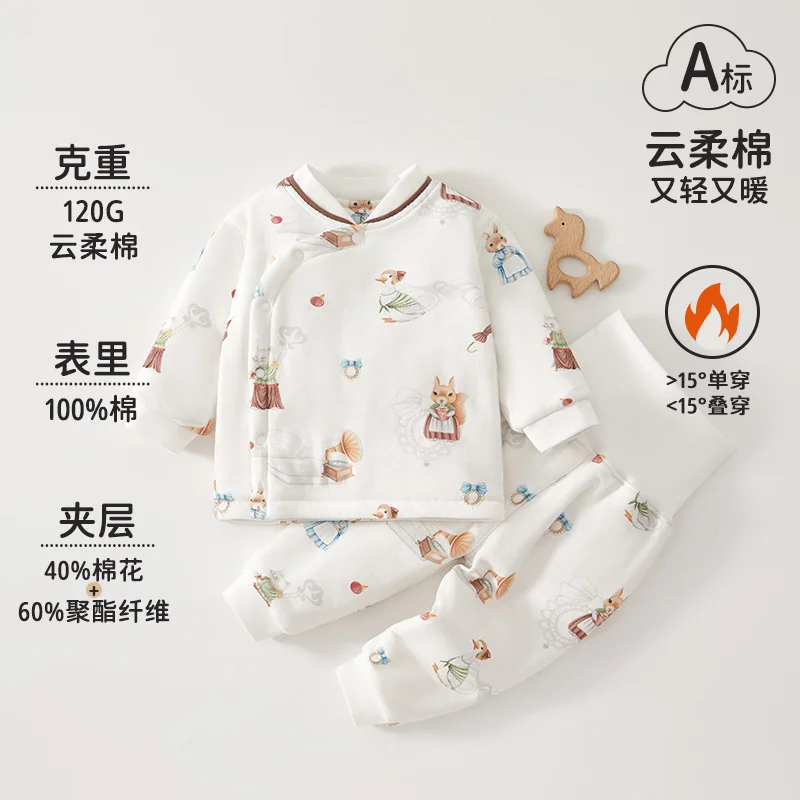 Girls' autumn and winter suit with cotton padding