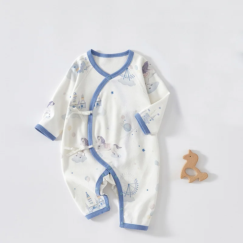 Pure cotton thin clothes for infants and toddlers in spring and autumn
