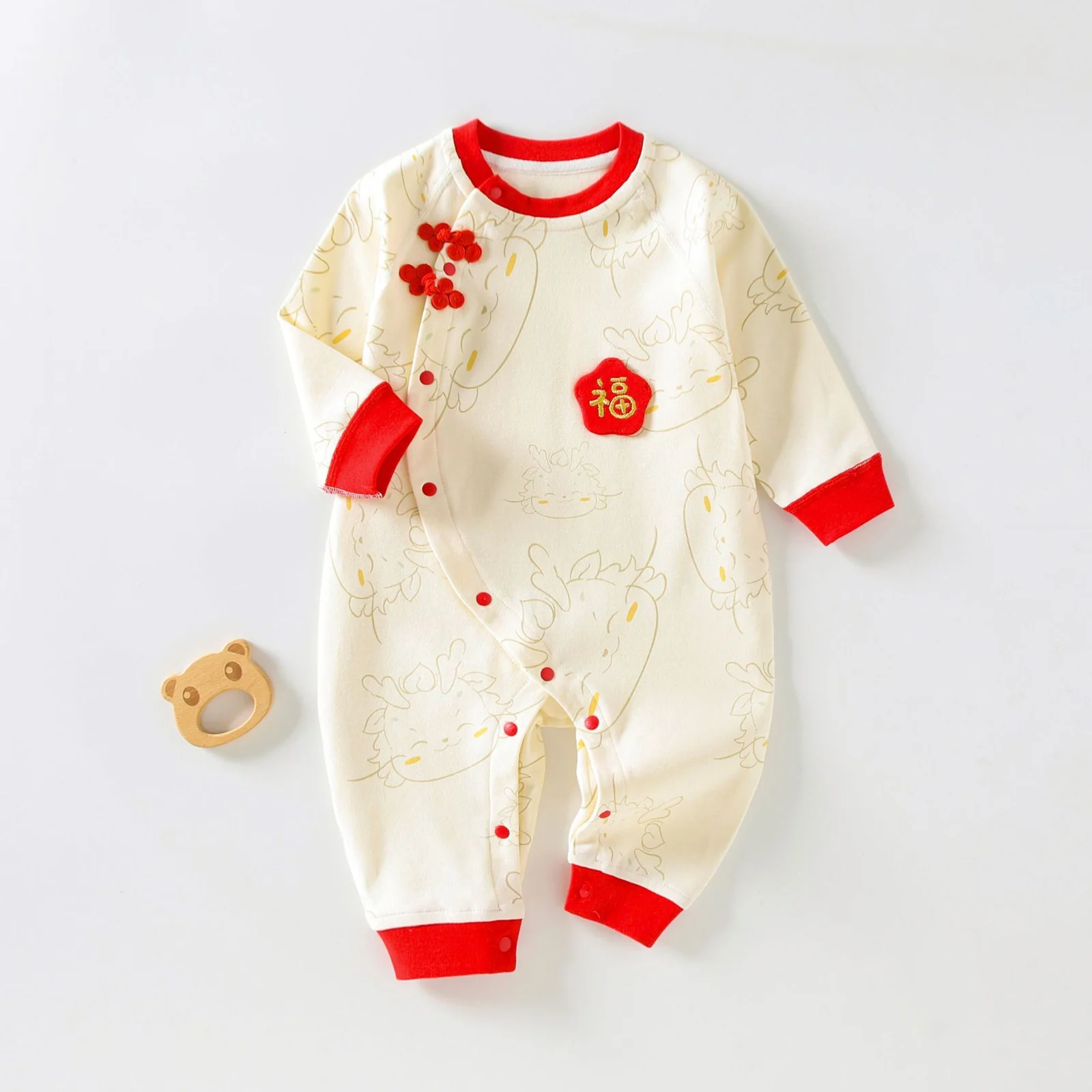 Pure cotton crawling clothes for infants and toddlers in spring and autumn