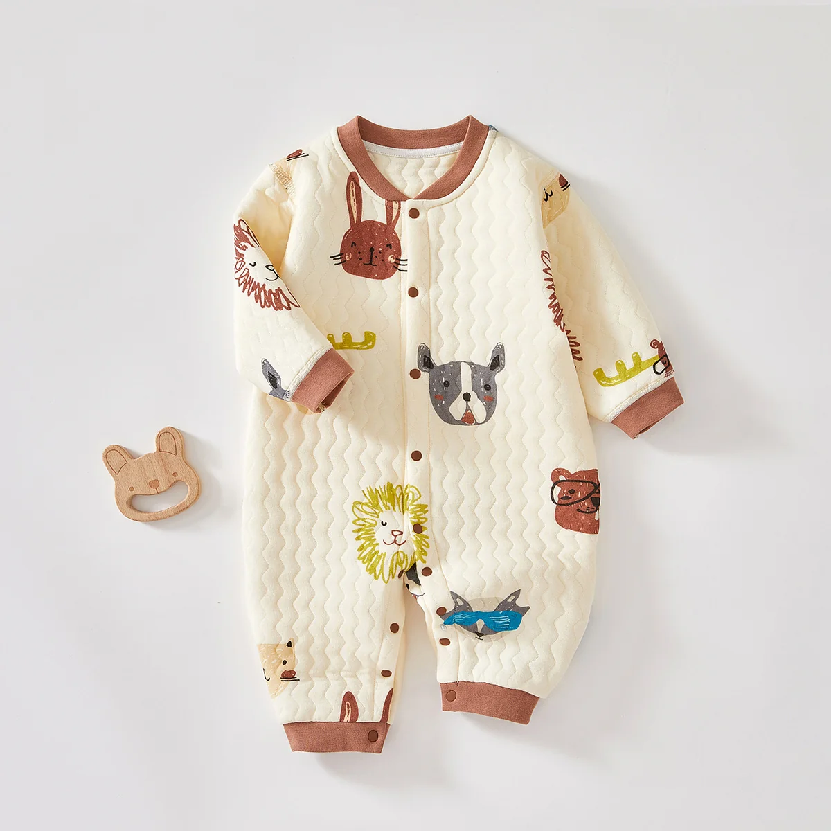 Thickened crawling suits for infants and toddlers in autumn and winter