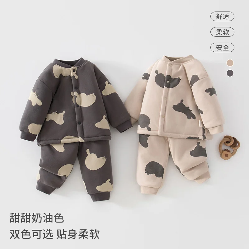 Girls' autumn and winter suit with cotton padding