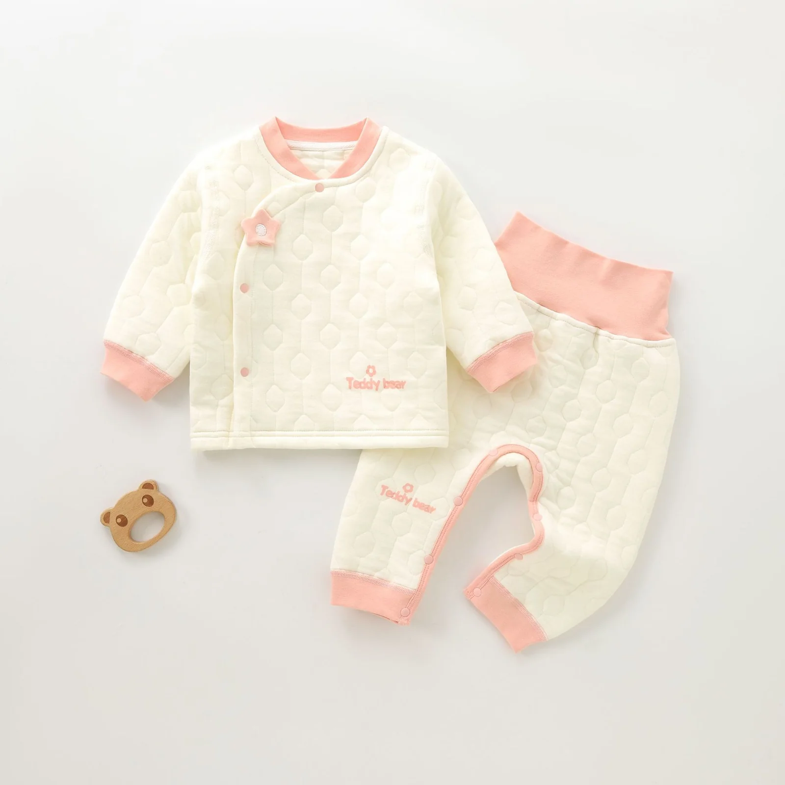 Infant and toddler autumn and winter set with cotton padding