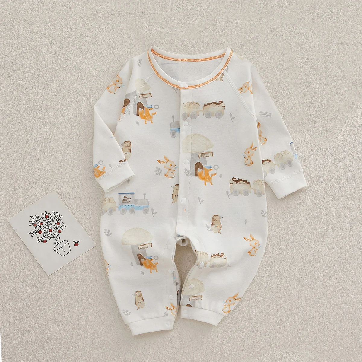 Pure cotton crawling clothes for infants and toddlers in spring and autumn