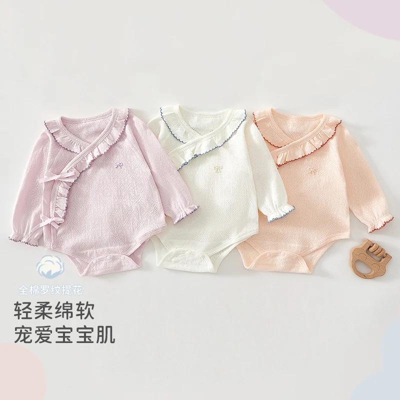 Summer one-piece suit for infants and toddlers made of pure cotton