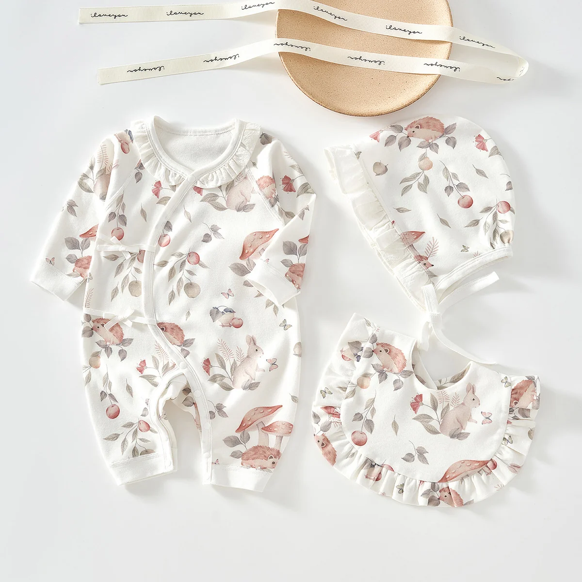 The girl's autumn coat is made of pure cotton