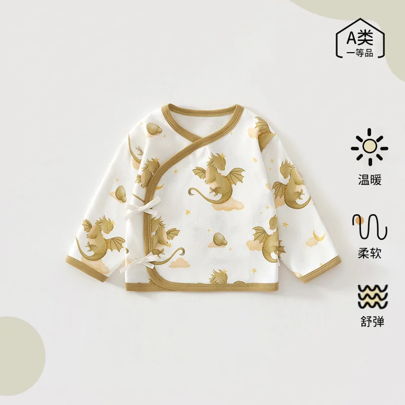 Pure cotton pajamas for infants and toddlers in spring and autumn