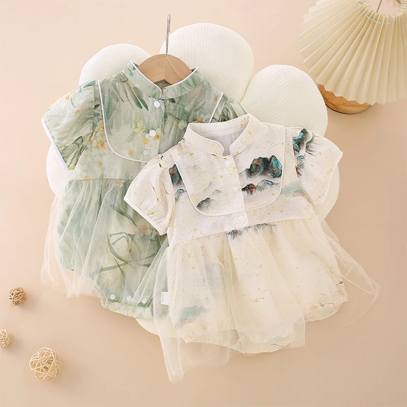 Thin summer crawling clothes for infants and toddlers