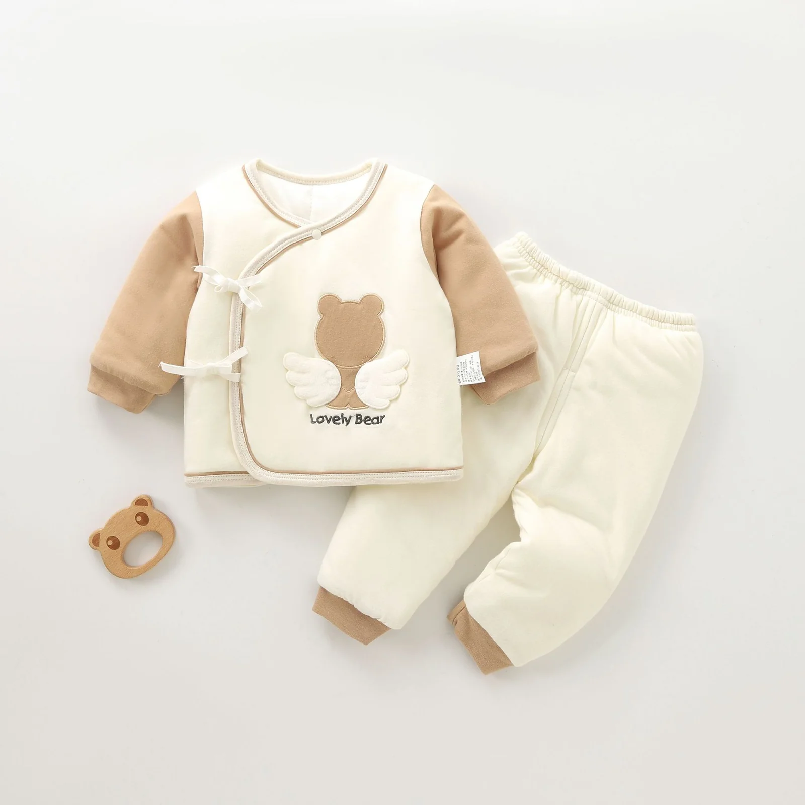 Thickened cotton-padded winter underwear set for infants and toddlers