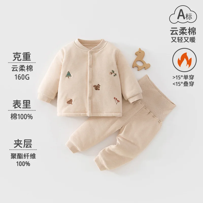 Girls' autumn and winter suit with cotton padding