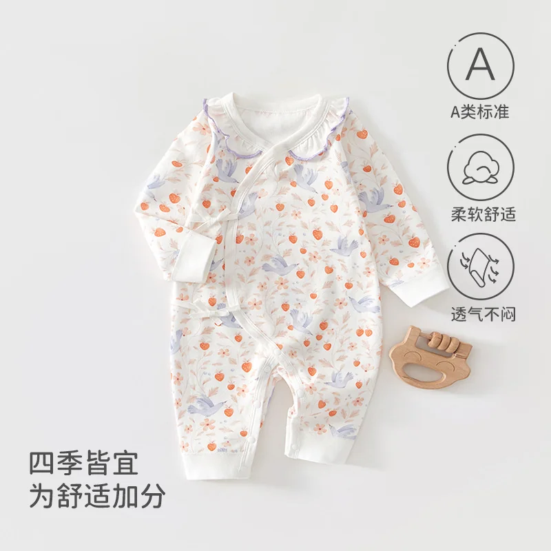 Pure cotton crawling clothes for infants and toddlers in spring and autumn