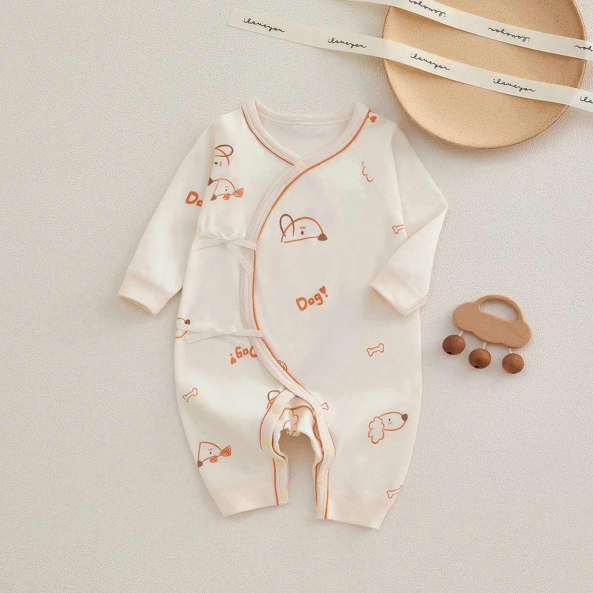 Pure cotton crawling clothes for infants and toddlers in spring and autumn
