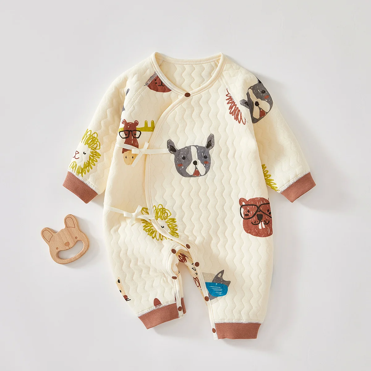Thickened crawling suits for infants and toddlers in autumn and winter