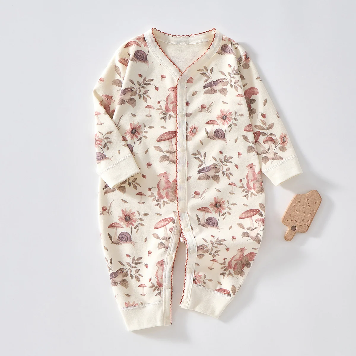 Pure cotton crawling clothes for infants and toddlers in spring and autumn