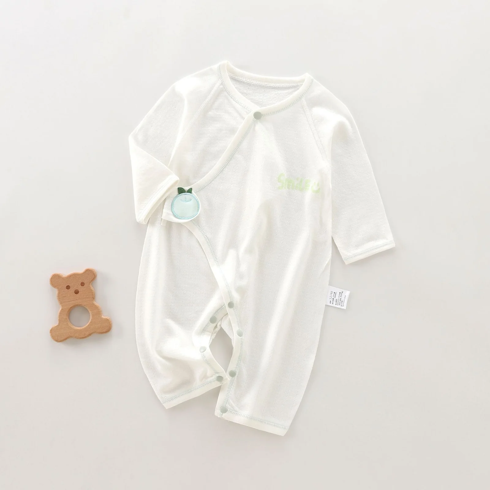 Thin pure cotton summer crawling clothes for infants and toddlers