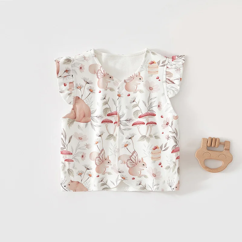 Pure cotton vests for infants and toddlers in spring and autumn