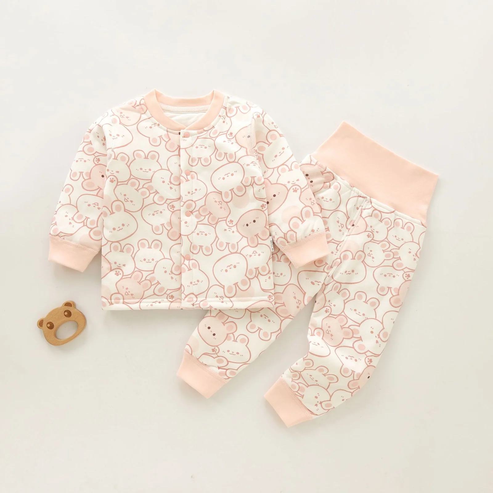 Girls' autumn and winter suit with cotton padding
