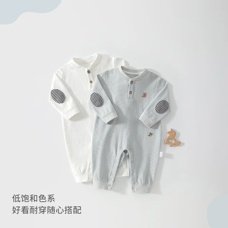 Pure cotton crawling clothes for infants and toddlers in spring and autumn