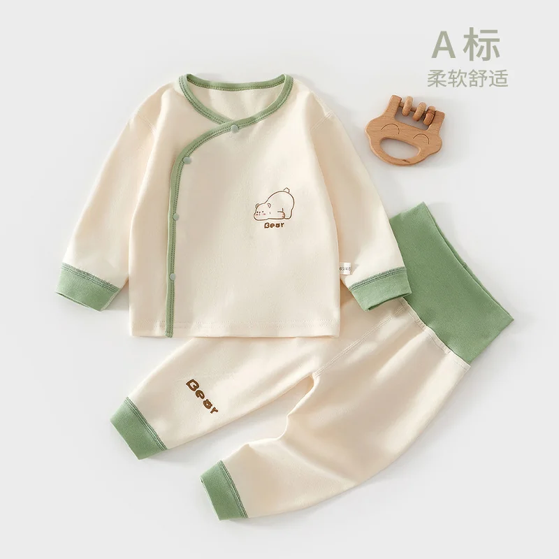 Infant and toddler spring and autumn underwear set made of pure cotton