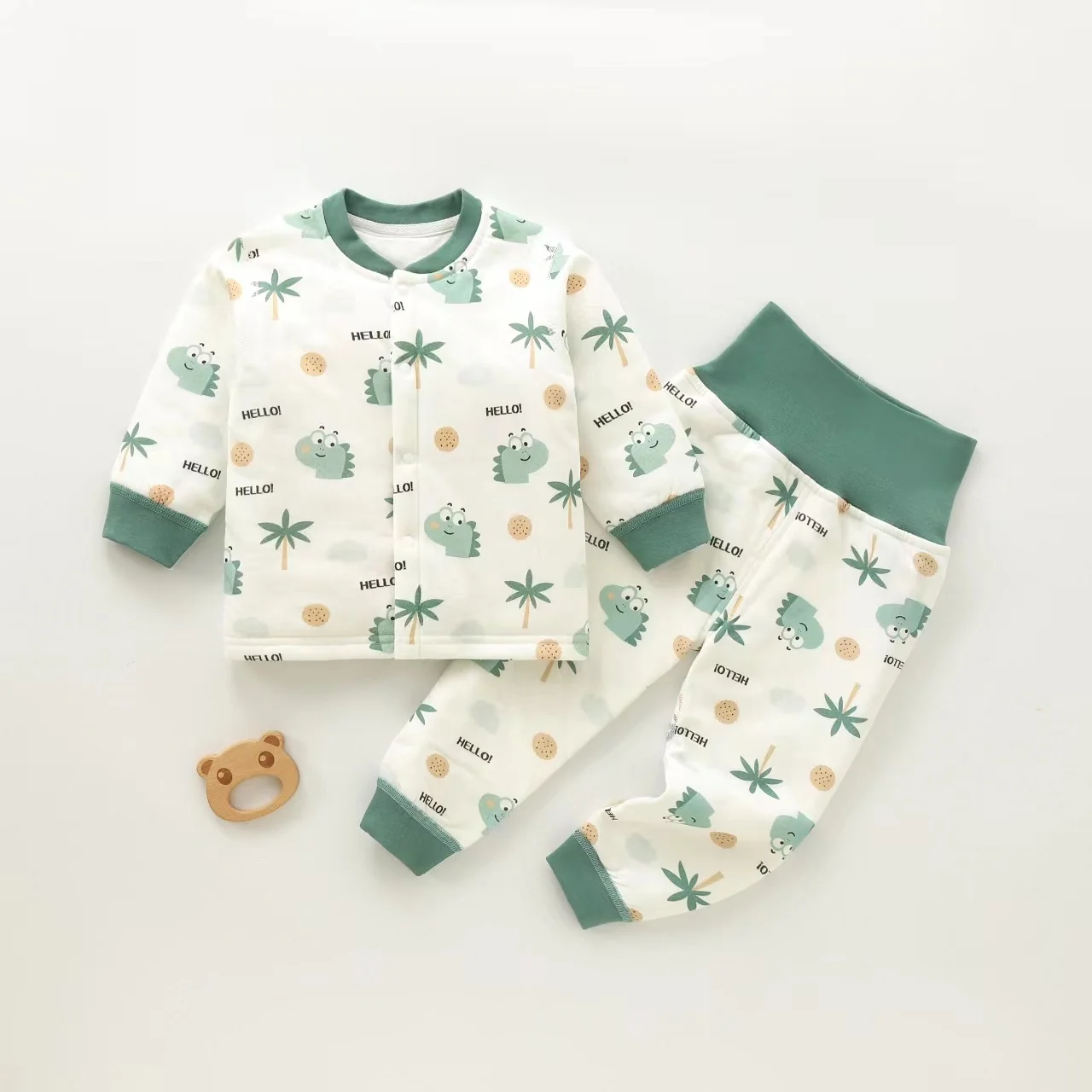 Girls' autumn and winter suit with cotton padding