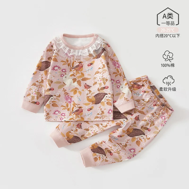 Girls' spring and autumn home wear made of pure cotton
