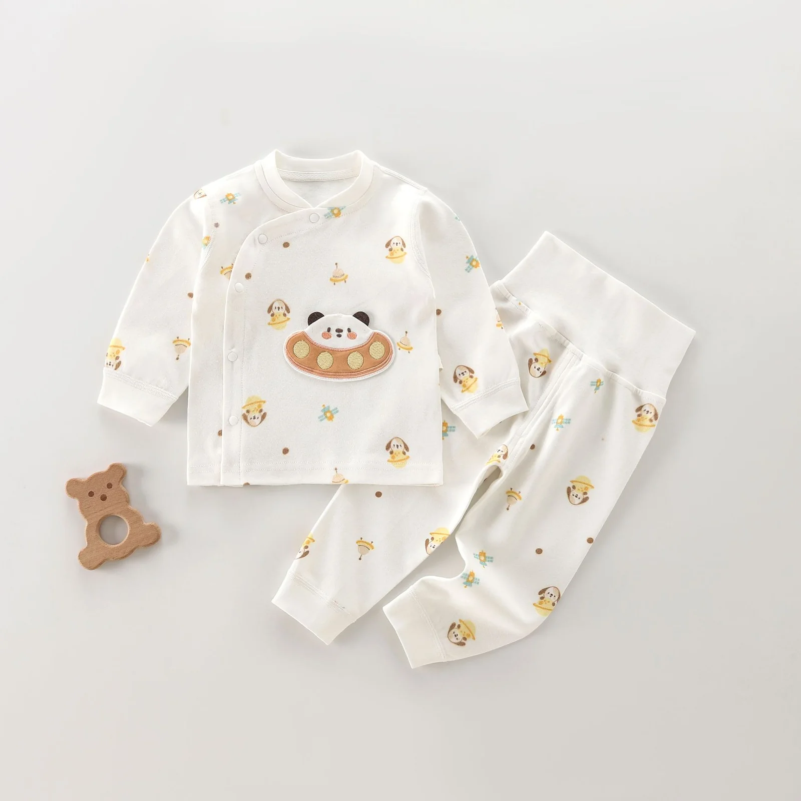 Infant and toddler autumn thermal underwear and long Johns made of pure cotton