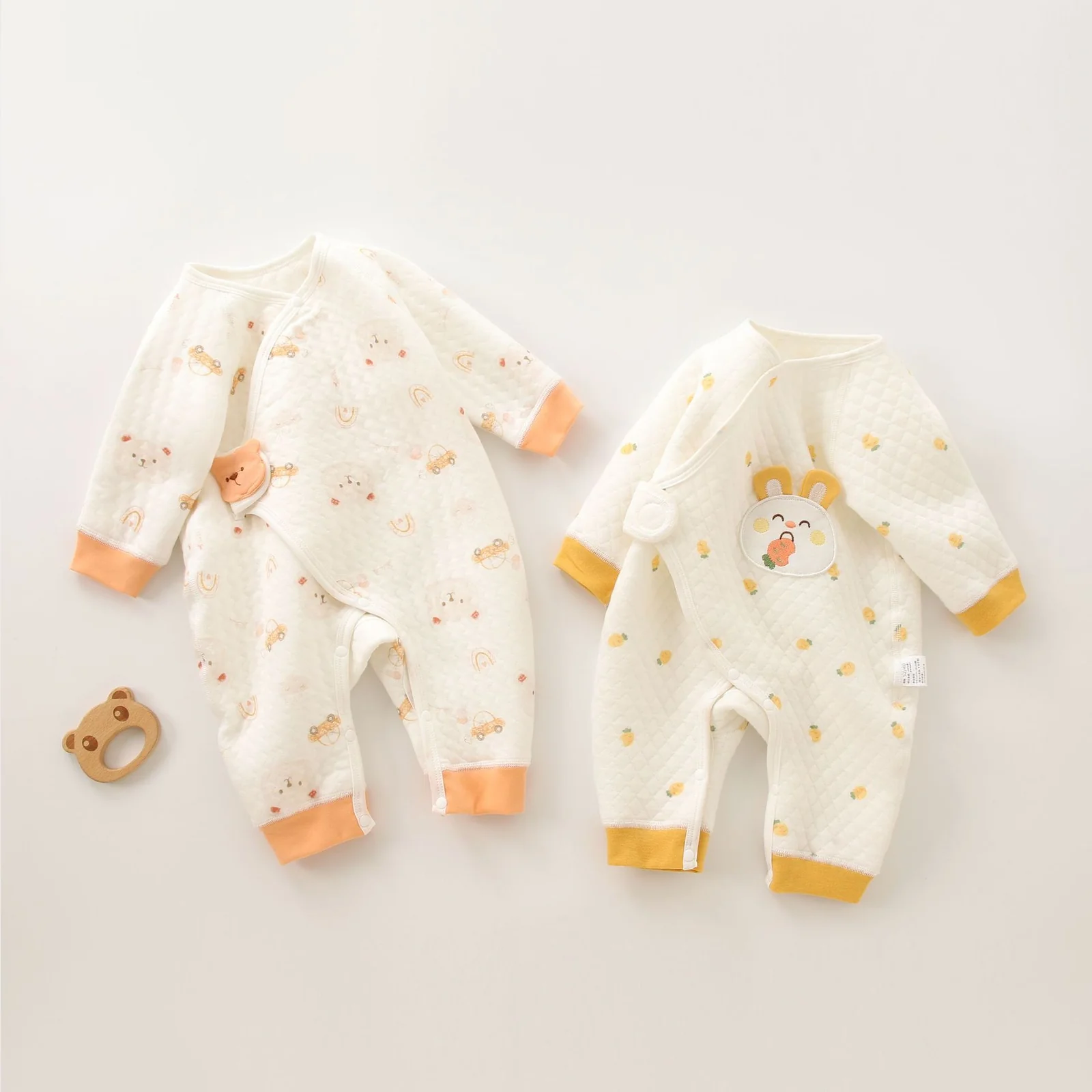 Pure cotton pajamas for infants and toddlers in spring and autumn