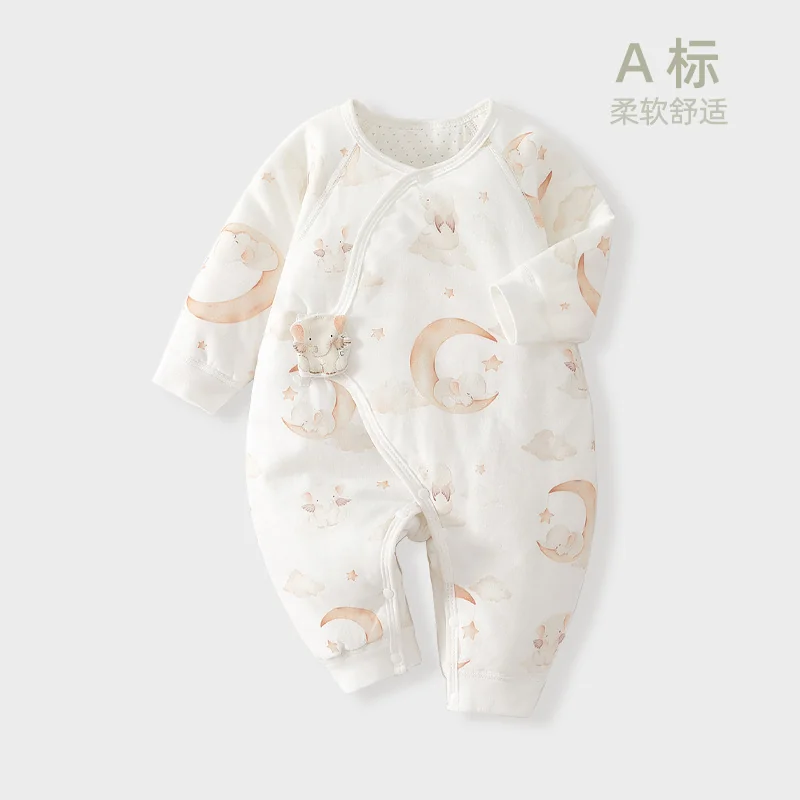 Infant and toddler autumn and winter jumpsuit made of pure cotton