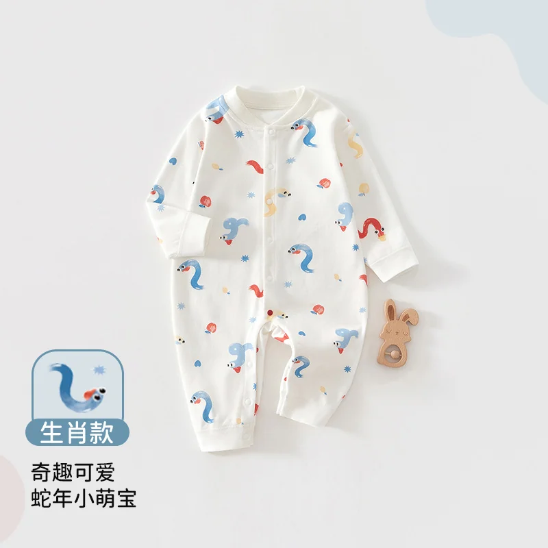 Infant and toddler spring and autumn one-piece suit made of pure cotton