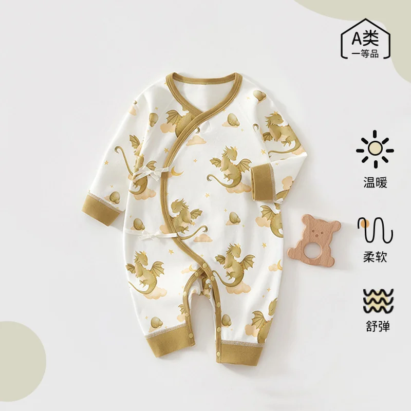 Pure cotton crawling clothes for infants and toddlers in spring and autumn
