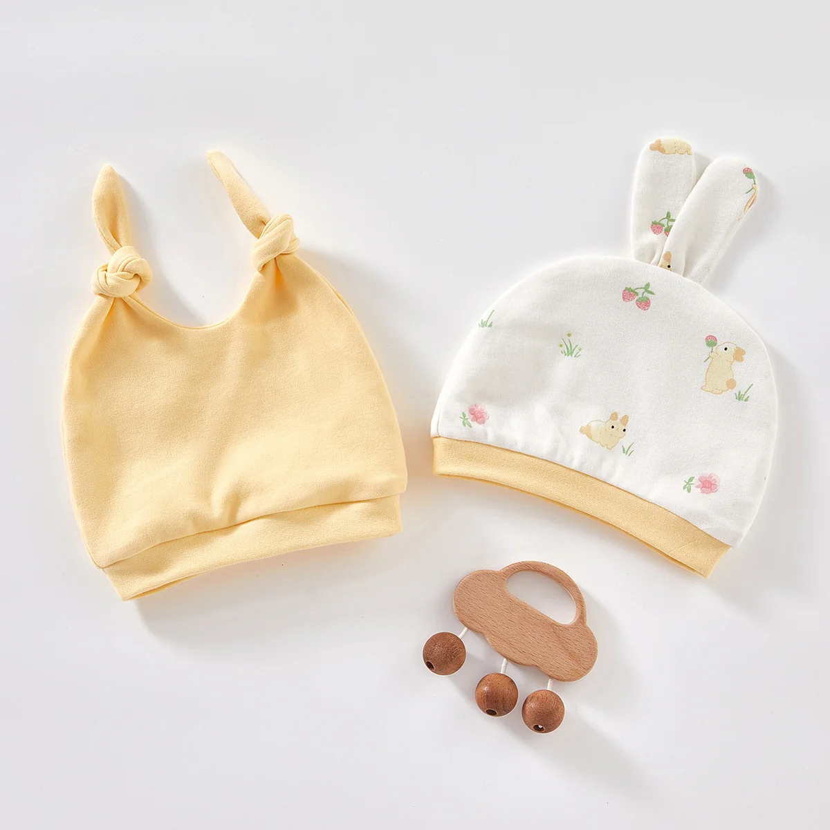 The girl's spring and autumn hat is made of pure cotton