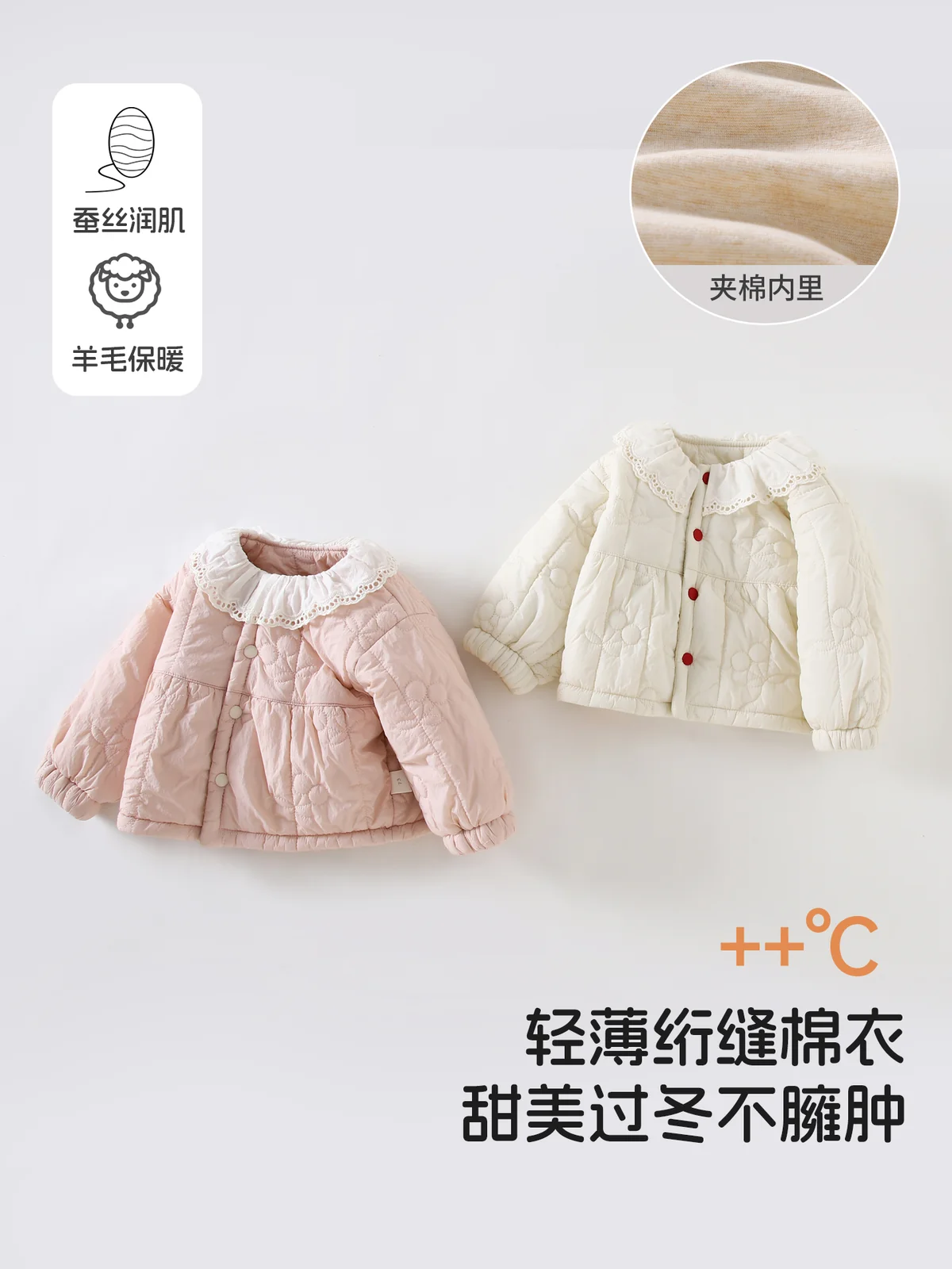 Silk cotton-padded jacket