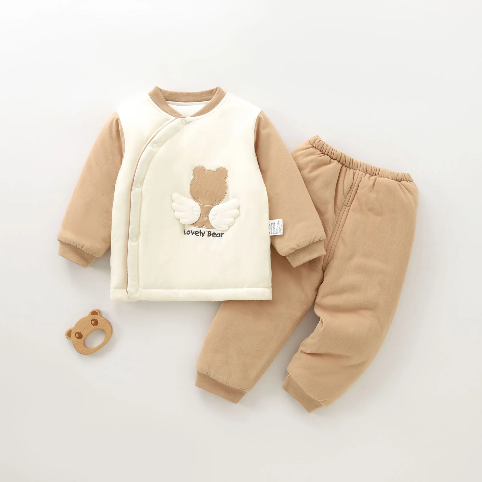 Thickened cotton-padded underwear set for infants and toddlers in autumn and winter