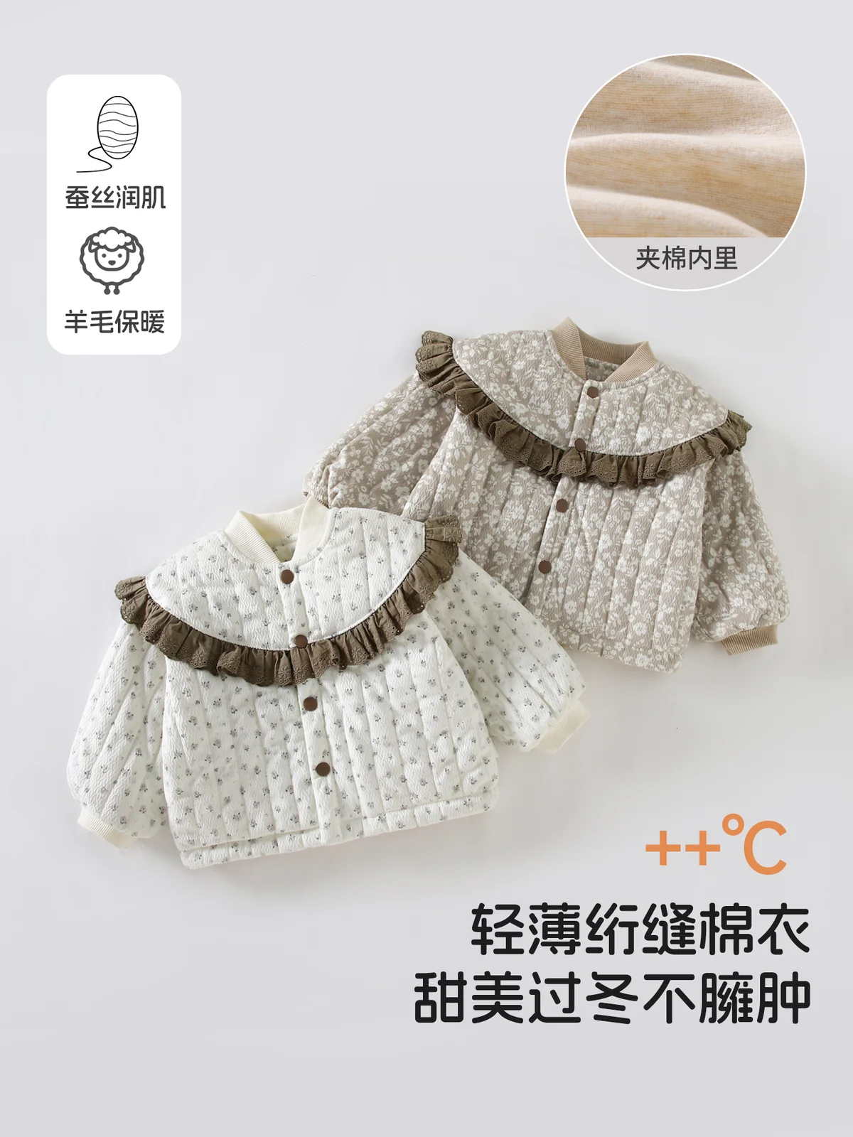 Silk cotton-padded jacket