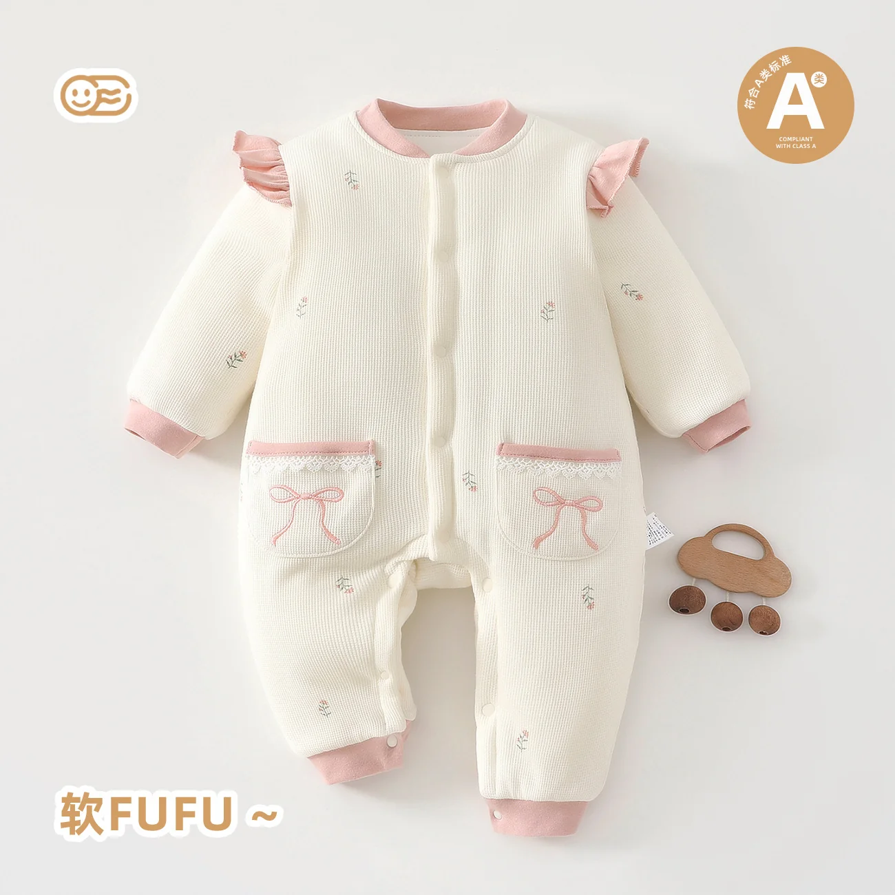 Pure cotton cotton-padded clothes for infants and toddlers in autumn and winter