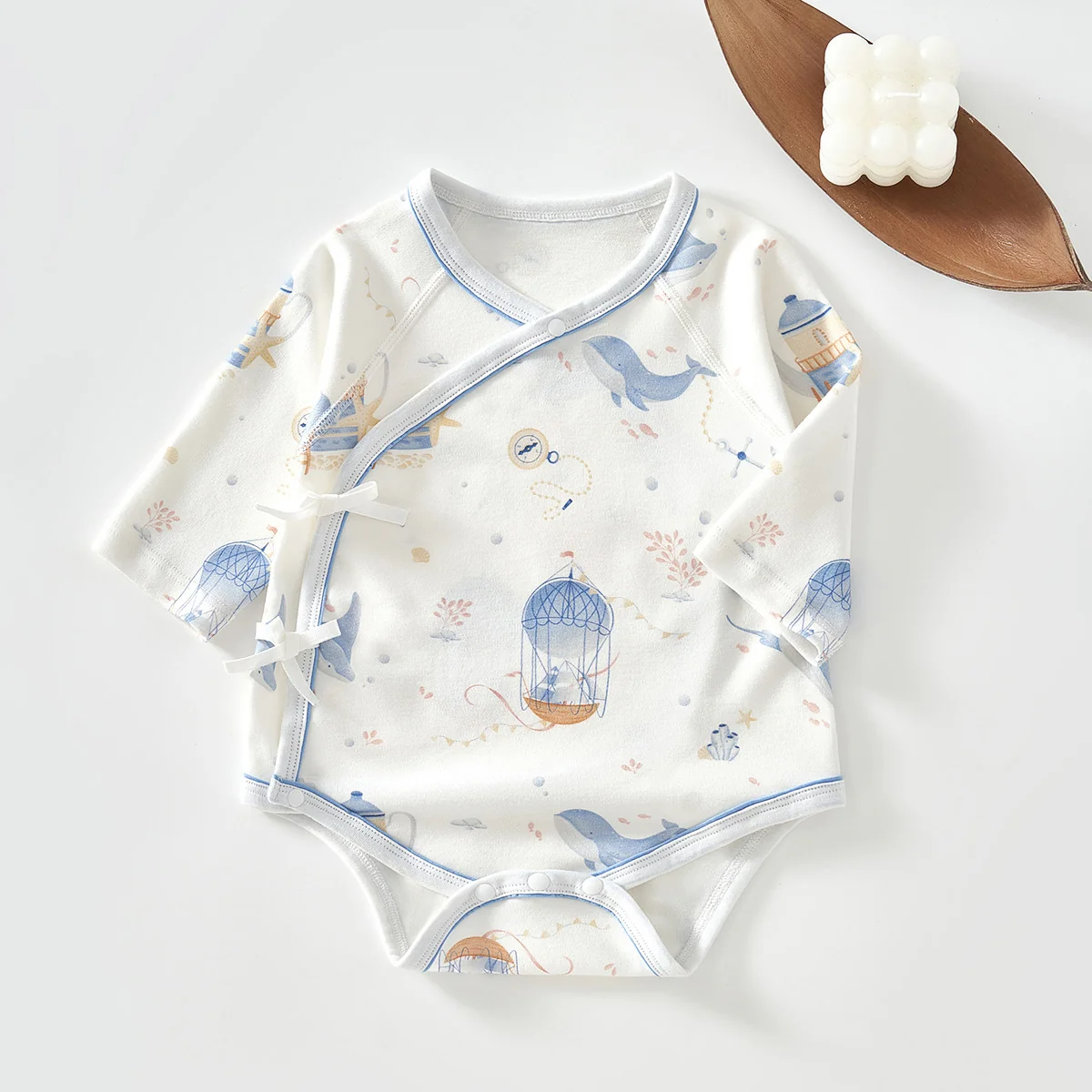 Pure cotton crawling clothes for infants and toddlers in spring and autumn