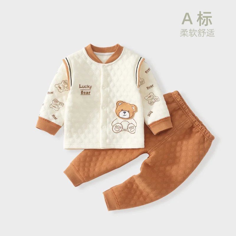 Infants and toddlers' spring and autumn long Johns and long pants with cotton clips