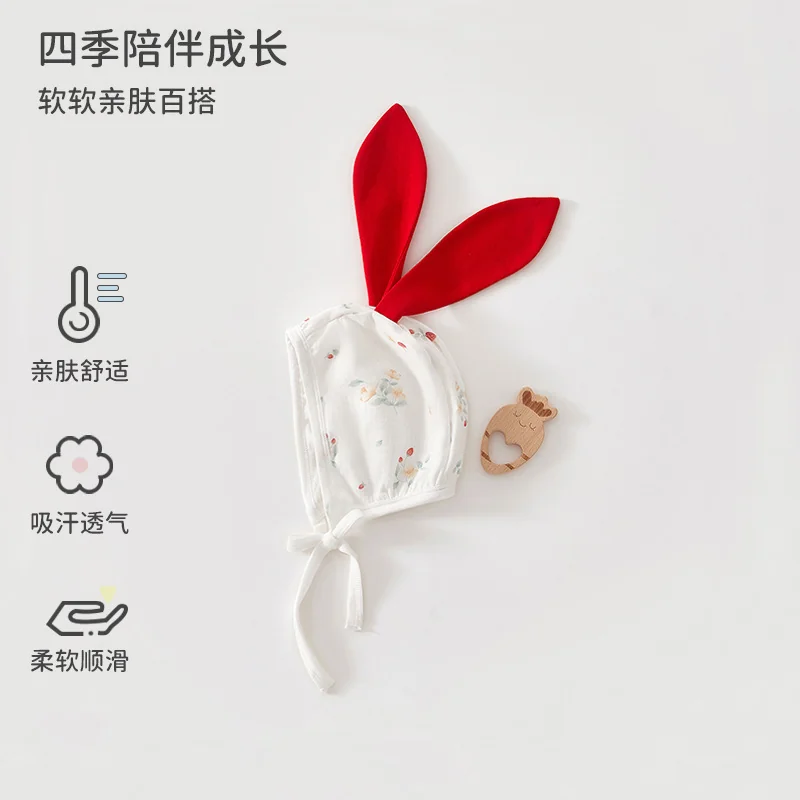 The girl's spring and autumn hat is made of pure cotton
