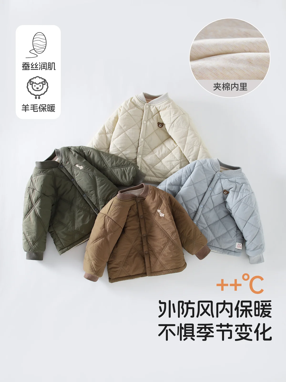 The coat is made of cashmere, silk and cotton
