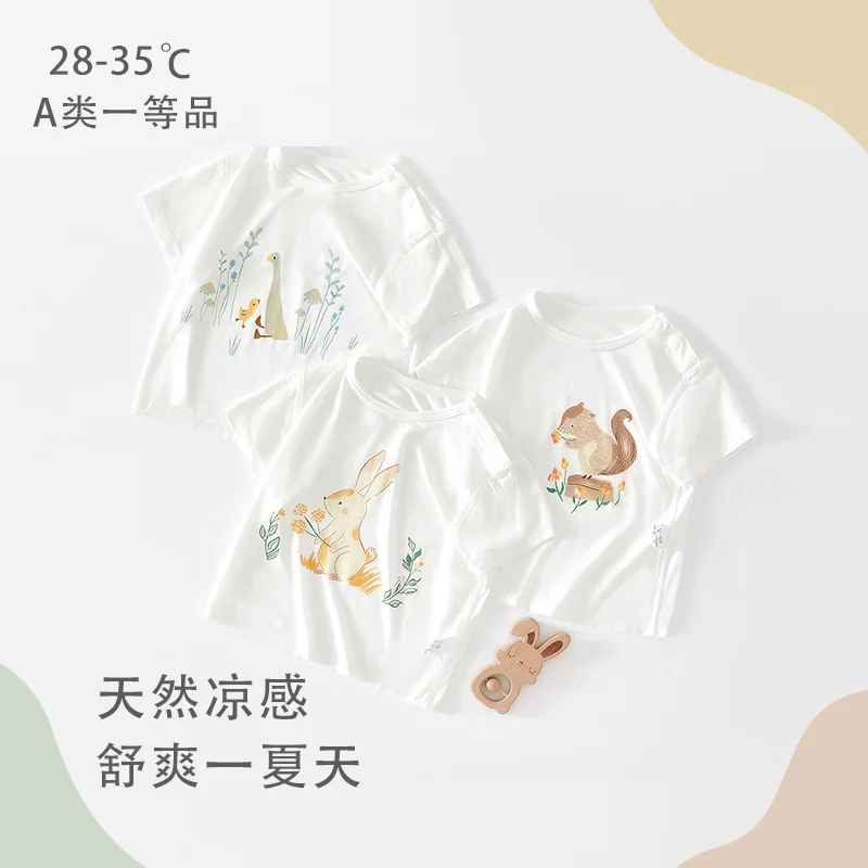 Summer T-shirt for girls, thin modal