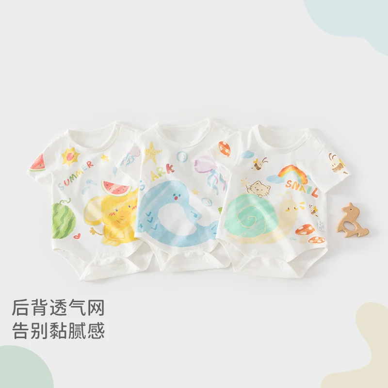 Thin summer crawling clothes for infants and toddlers