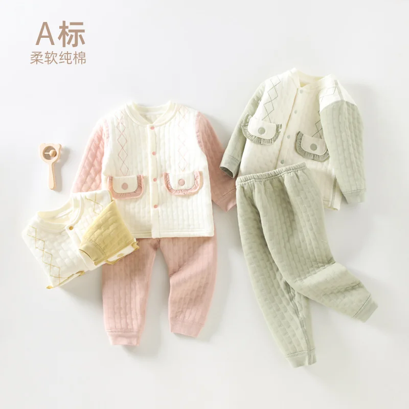Pure cotton autumn and spring long Johns for infants and toddlers