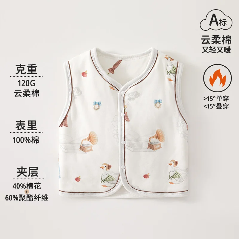 A girl's autumn and winter vest is padded with cotton