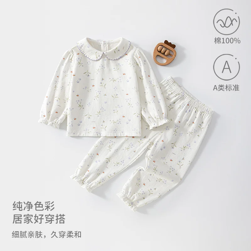 Pure cotton autumn home wear for infants and toddlers
