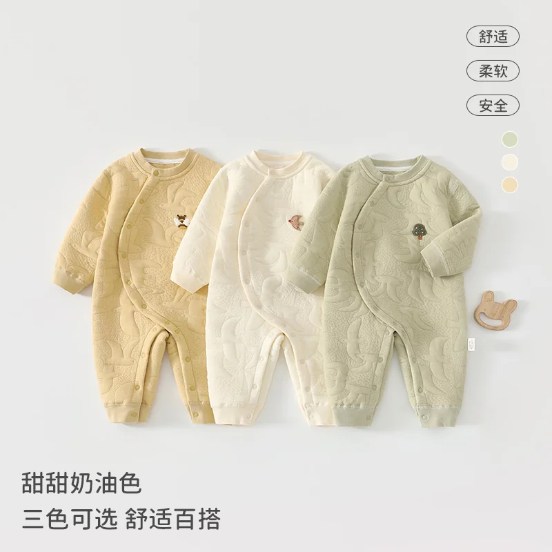 Infants and toddlers' autumn and winter climbing clothing with air layer cotton padding