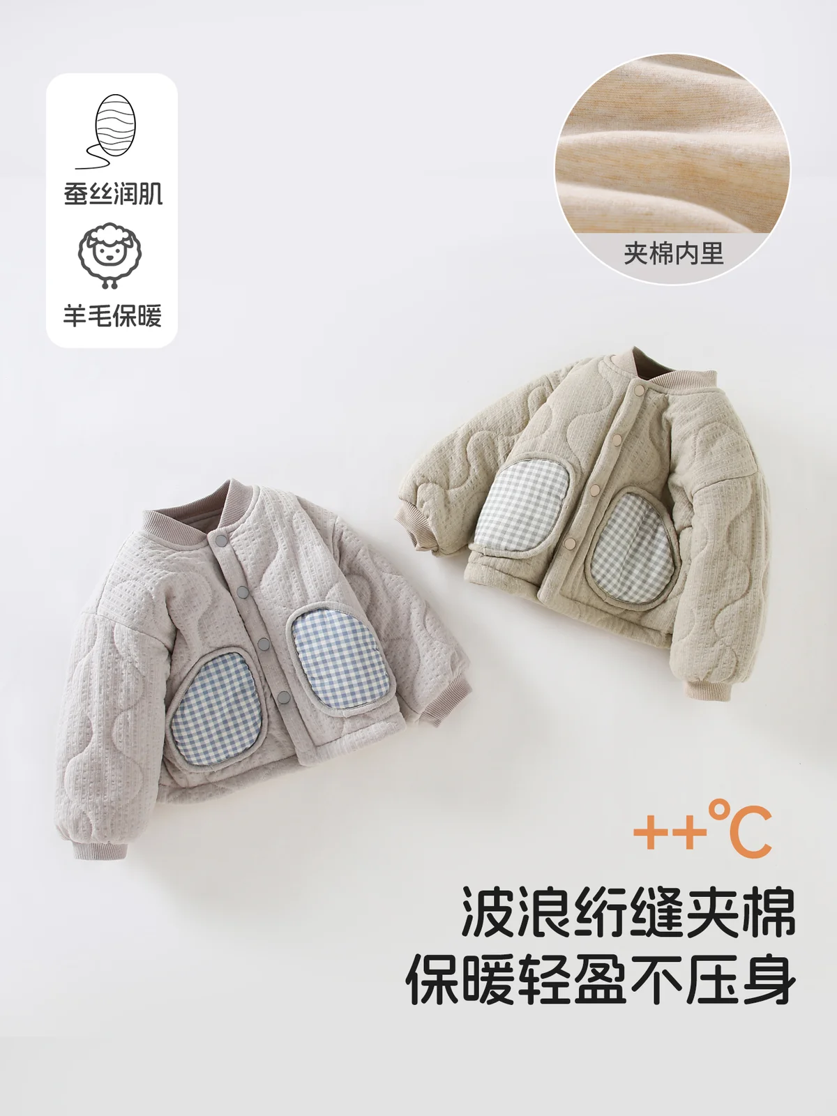 Silk cotton-padded jacket