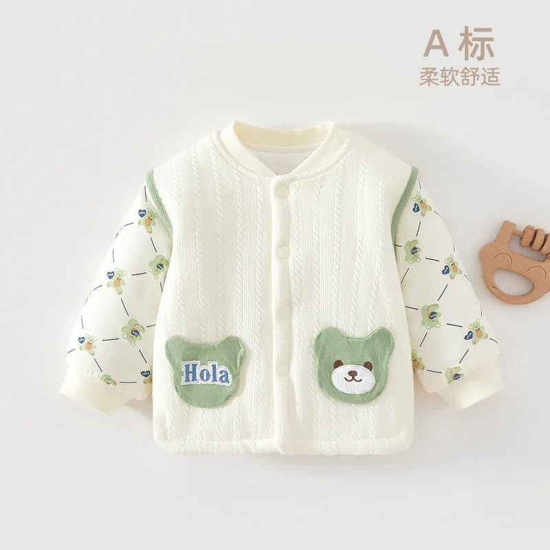 Boys' autumn and winter home clothes made of pure cotton with cotton lining