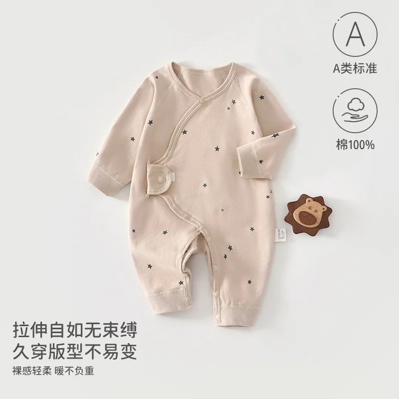 Pure cotton crawling clothes for infants and toddlers in autumn