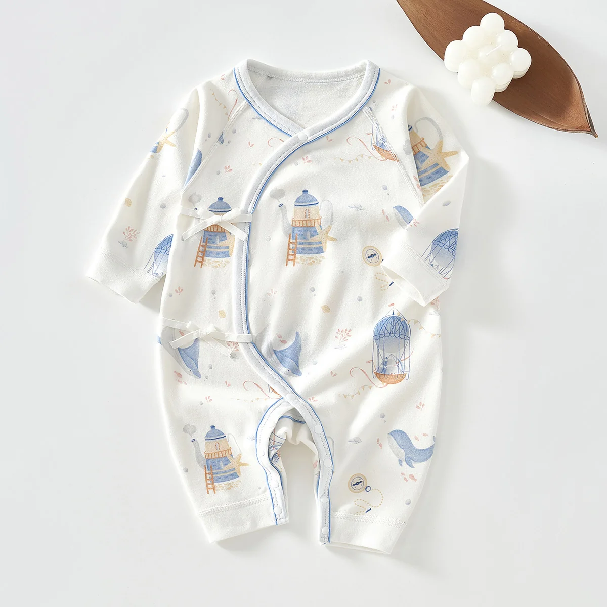 Pure cotton crawling clothes for infants and toddlers in spring and autumn